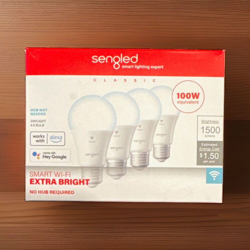 Sengled Classic Smart Wi‑Fi Extra Bright 4-Pack 1500lm 100W Daylight Dimmable